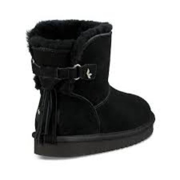 uGG Koolaburra Black Ankle Boots with Shearling Size 8 - Picture 1 of 9